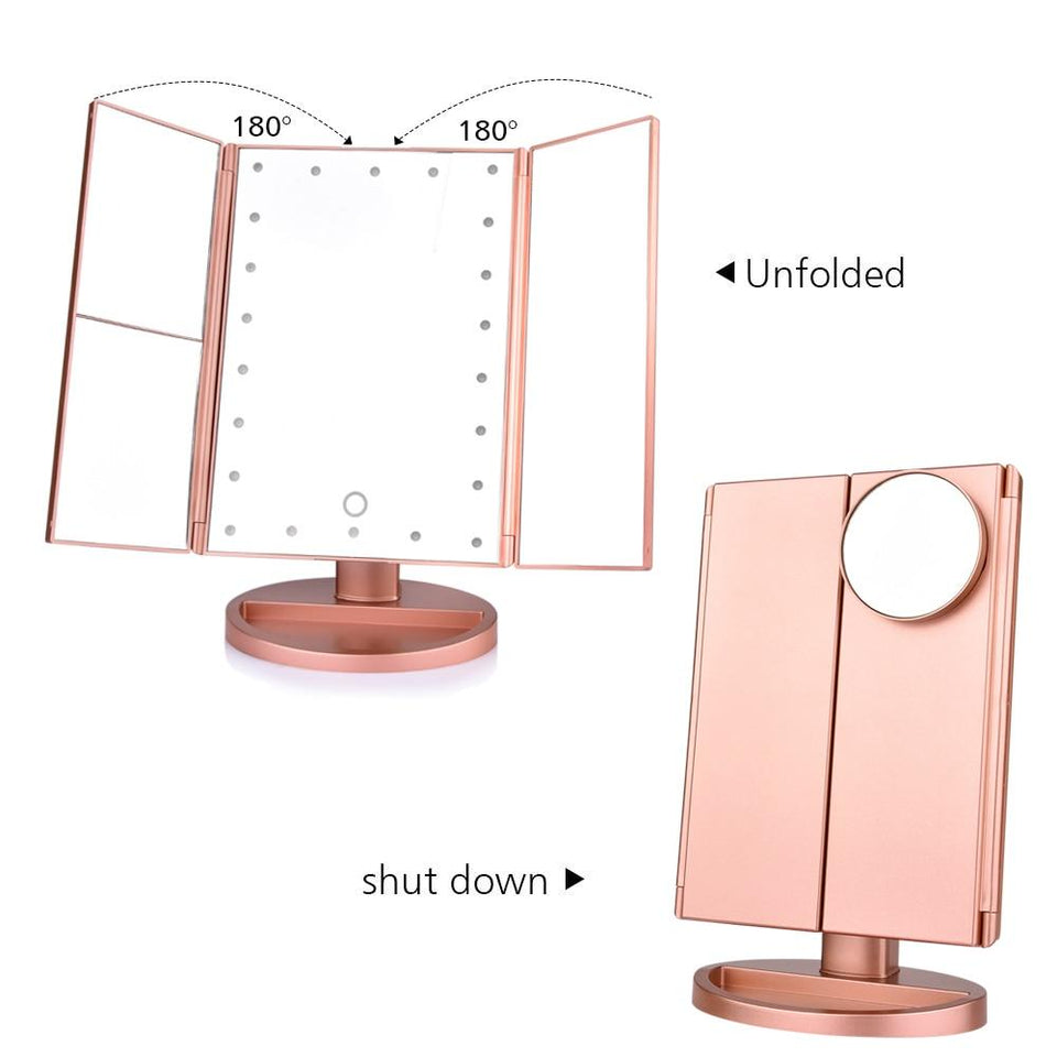 22 Led Light 1X/2X/3X/10X Magnifying Vanity Touch Screen Makeup Mirror