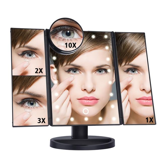 22 Led Light 1X/2X/3X/10X Magnifying Vanity Touch Screen Makeup Mirror