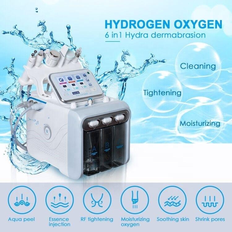 6 in 1 Hydra Oxygen Water Jet Facial Hydro Peel Skin Rejuvenation Beauty Machine