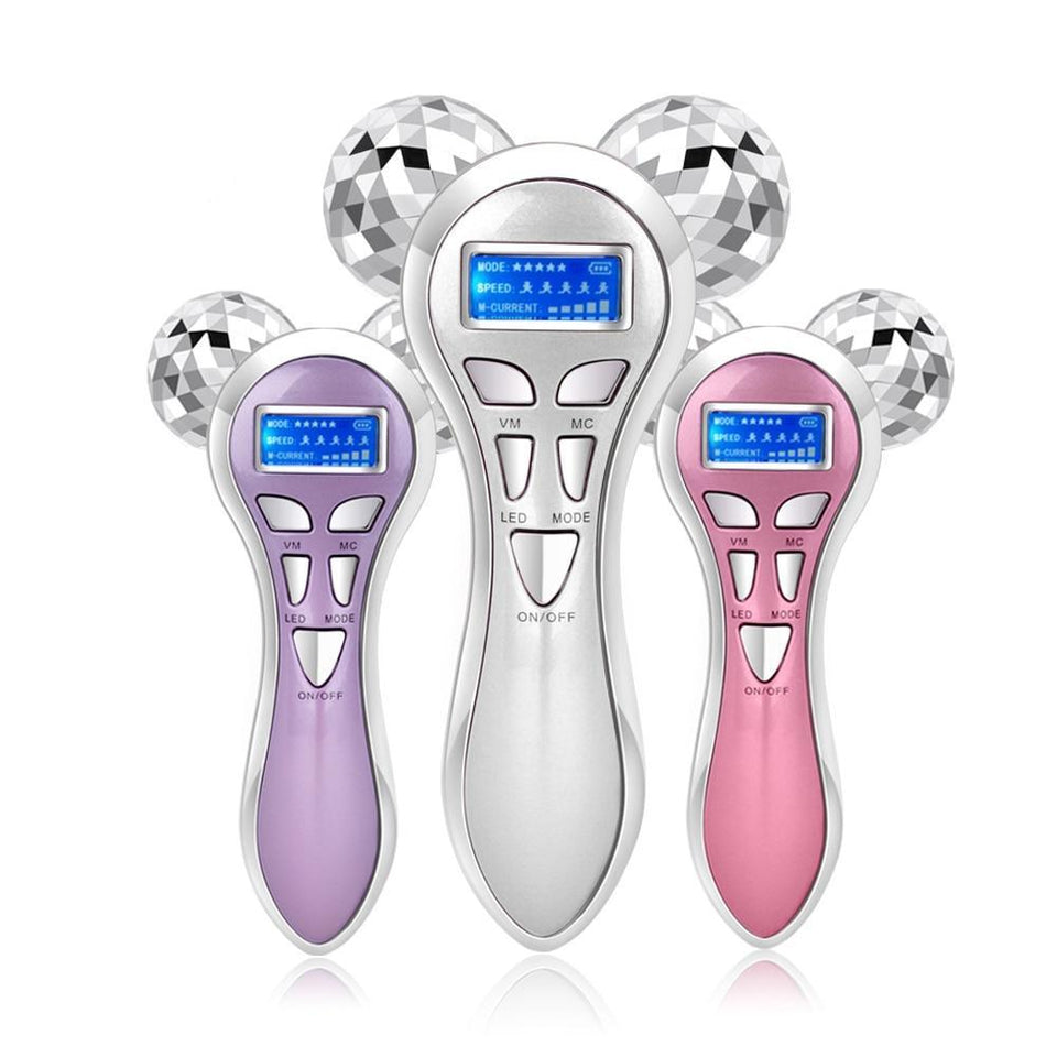 4D Micro-current Vibration Y Shape Pulse Face Roller Massager