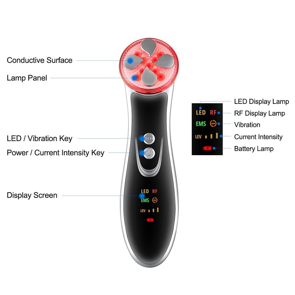 5 In1 RF LED EMS Face Skin Lift Tighten Skin Care Machine