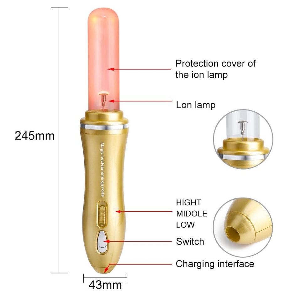 High Frequency Facial Electrode Wand Electrotherapy Spot Remover