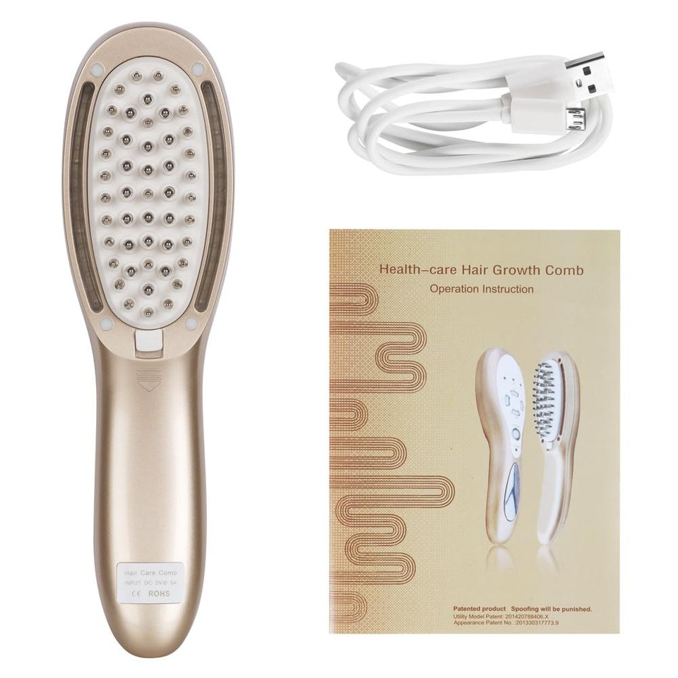 Rechargeable 4 in 1 Hair Growth Comb LED Ion Massage Anti-hair Loss Comb
