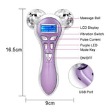 3D Face Massage Roller Micro-current Vibration Wrinkle Removal Beauty Device