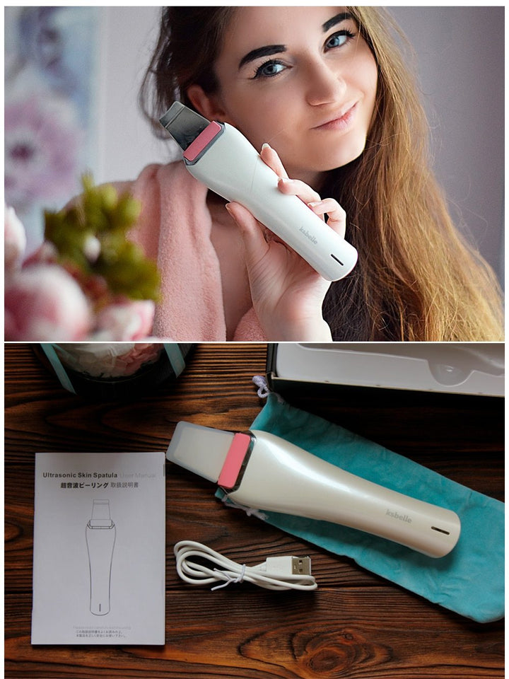Ultrasonic Skin Scrubber Facial Cleansing Blackhead Remover Exfoliators Spatula