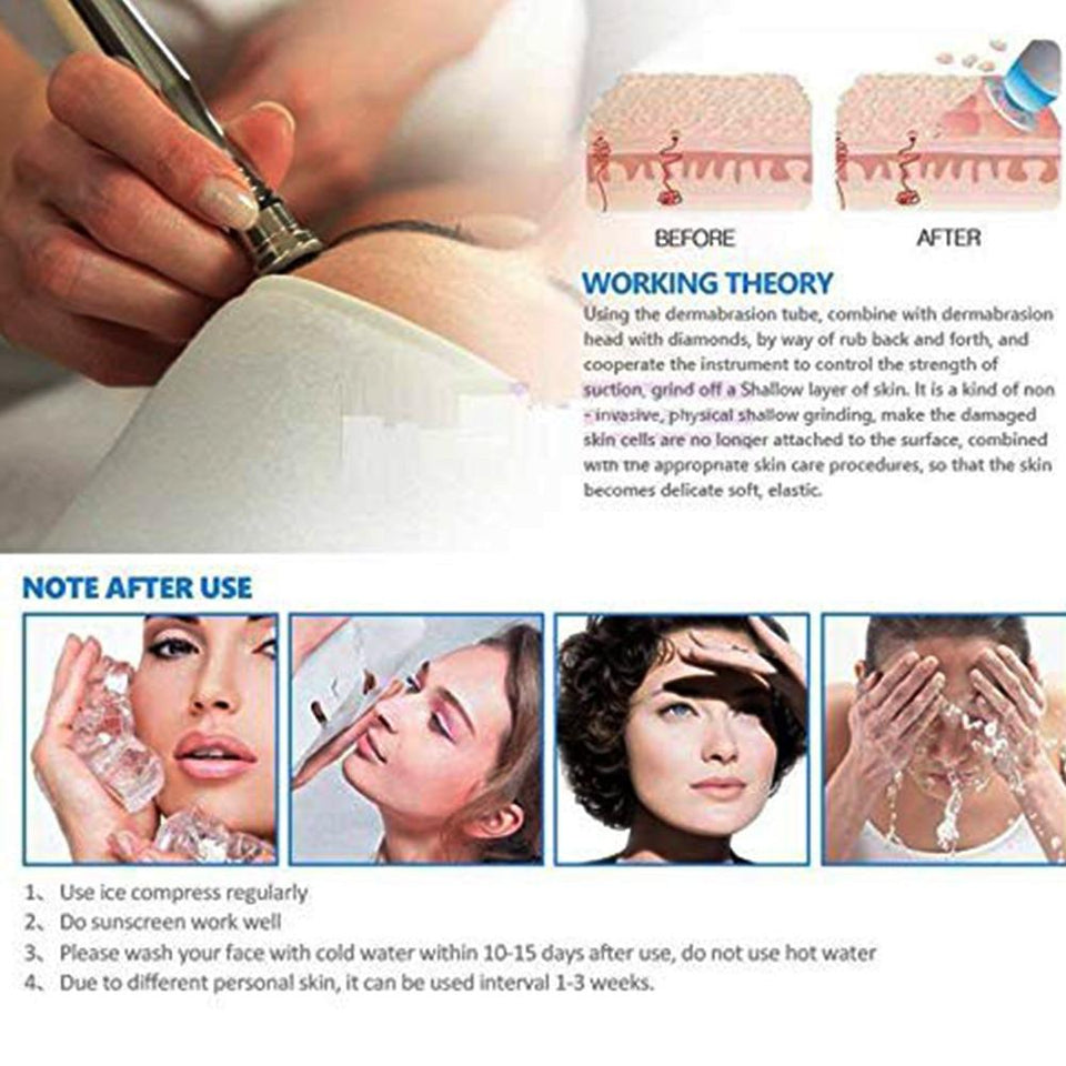 Diamond Microdermabrasion Dermabrasion 3 Wands 9 Tips for Facial Peeling BlackHead Remover Face Care Beauty Machine