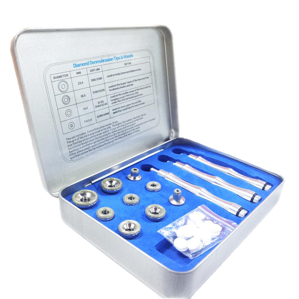 Diamond Microdermabrasion Dermabrasion 3 Wands 9 Tips for Facial Peeling BlackHead Remover Face Care Beauty Machine