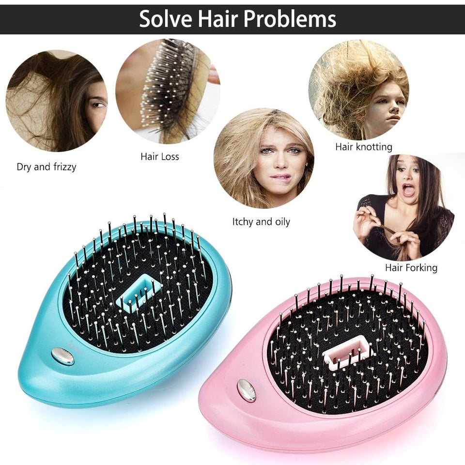 Portable Electric Ionic Hairbrush Hair Massage Comb