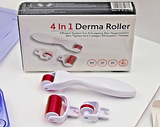 4 in 1 Derma Roller Set 0.5mm, 1.0mm, 1.5mm Titanium Micro Needles with Travel Box
