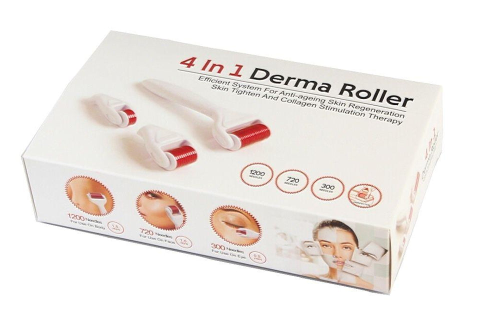 4 in 1 Derma Roller Set 0.5mm, 1.0mm, 1.5mm Titanium Micro Needles Set