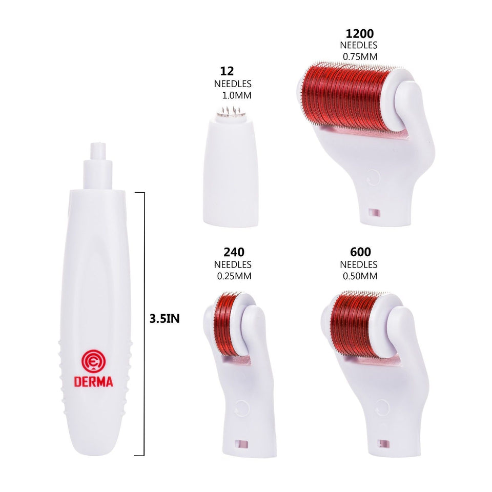 5 in 1 Titanium Micro Needle Derma Roller Skin Care Kit Anti-Aging Kit