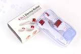 4 in 1 Derma Roller Set 0.5mm, 1.0mm, 1.5mm Titanium Micro Needles with Travel Box